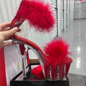 Red feather 6in heels , worn once or twice but good condition